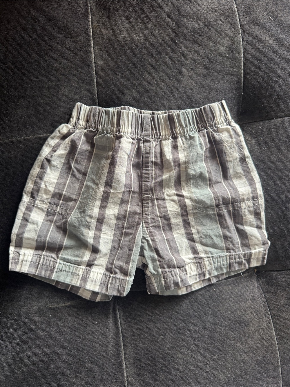 Carter's Gray Striped Elastic-Waist Kids Shorts